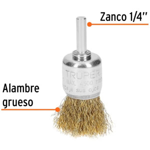 Escobillas Tipo Copa 1" Alambre Grueso Z1/4" Truper 11595