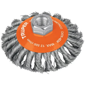 Escobillas Tipo Plato 4" Alambre Trenzado M14 Truper 14188