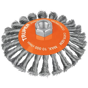Escobillas Tipo Plato 5" Alambre Trenzado M14 Truper 14189
