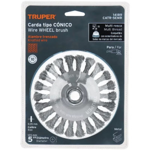 Escobillas Tipo Plato 5" Alambre Trenzado M14 Truper 14189