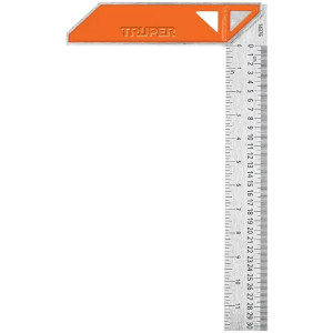 Escuadra de Carpintero 12", Graduacion grabada en Laser, Acero Inoxidable, Mango de Aluminio, EC-12 14376 Truper
