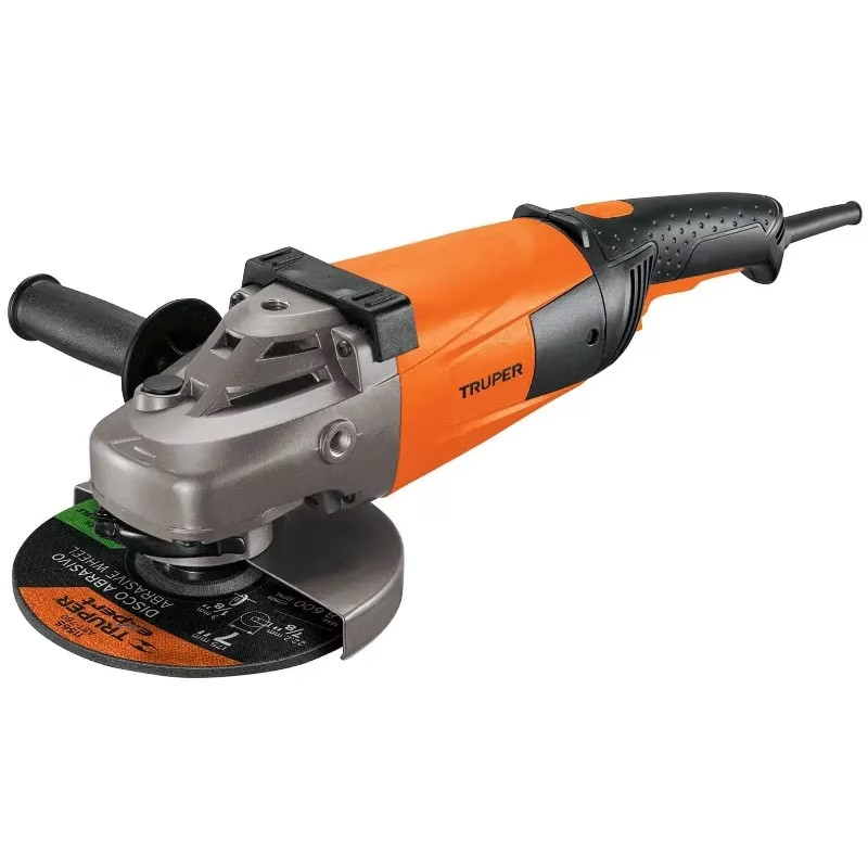 Amoladora angular 7" Profesional, 2100W 8000RPM Mango Ergonomico con Disco y Carbon de Rpsto, ESMA-7A3-2 11022 Truper