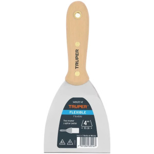 Espatula Flexible 4" Mango de Hickory Americano, acero alto carbono, Hoja Desbastada y Templada, ET-4F 14450 Truper