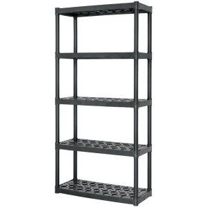 Estantes Plastico uso Pesado, 5 Repisas Ventiladas, Soporta 68kg por Repisa 340kg por Estante, EST-5 19943 Truper