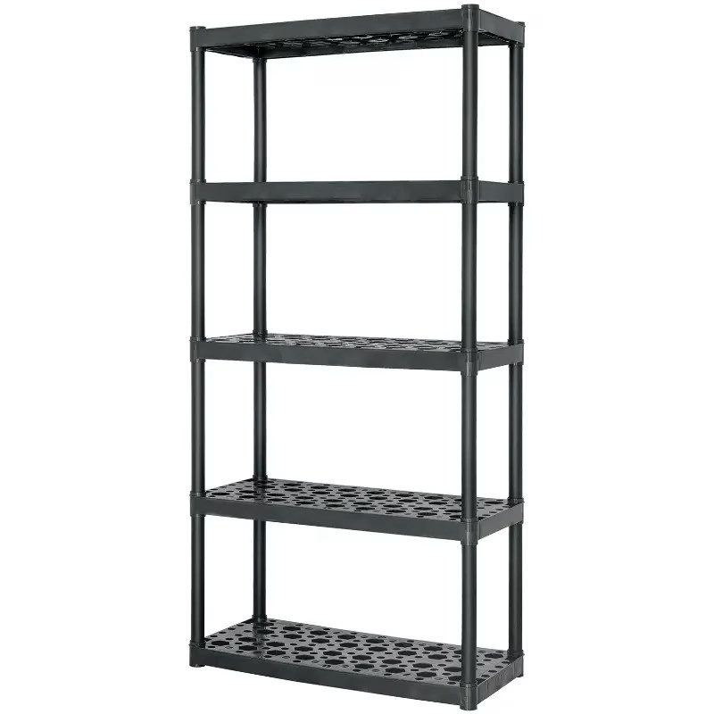 Estantes Plastico uso Pesado, 5 Repisas Ventiladas, Soporta 68kg por Repisa 340kg por Estante, EST-5 19943 Truper