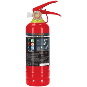 Extintor Recargable 0.5kg Portatil Inc. Polvo Tipo ABC, Casas Autos, Truper 101172