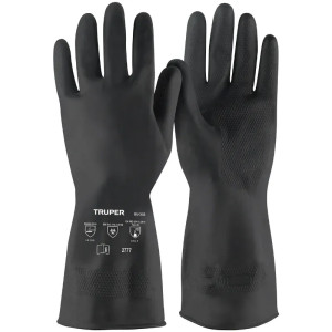 Guantes de Caucho Talla M con interior de algodón puño largo, uso industrial, GU-PIN-M 14266 Truper