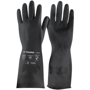 Guantes de Caucho Talla G con recubrimiento de Neopreno puño largo, para Manejo de Quimicos, GU-QUIM-G 14271 Truper