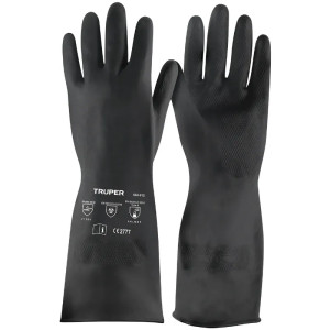 Guantes de Caucho Talla M con recubrimiento de Neopreno puño largo, para Manejo de Quimicos, GU-QUIM-M 14270 Truper