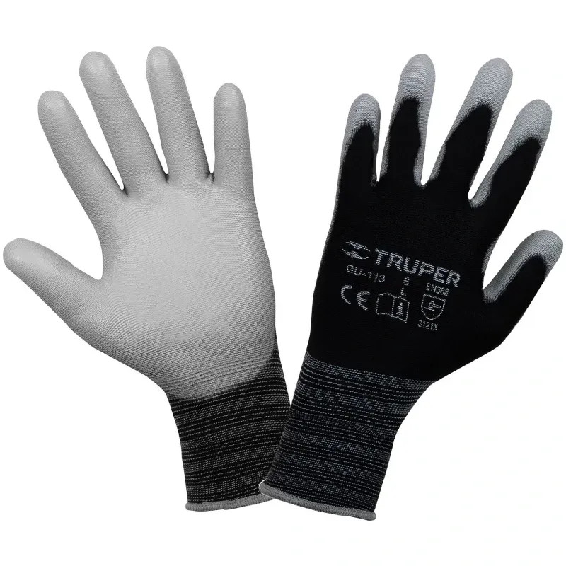 Guantes de Nylon Talla L recubierto de poliuretano puño tejido uso varios, GUX-MEC-L 13292 Truper