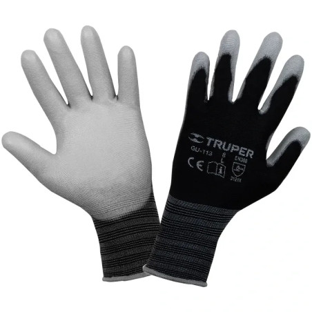 Guantes de Nylon Talla L recubierto de poliuretano puño tejido uso varios, GUX-MEC-L 13292 Truper
