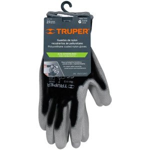 Guantes de Nylon Talla L recubierto de poliuretano puño tejido uso varios, GUX-MEC-L 13292 Truper