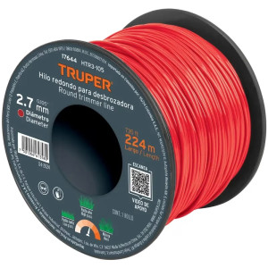 Hilo Redondo para desbrozadora 2.7mm x224M Carrete, HTR3-105 17644 Truper