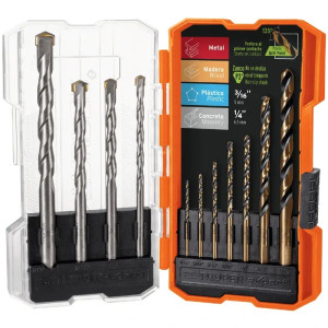 Juego de Brocas para metal 11 Piezas de Alta Velocidad Turbo Steel y Concreto, JBAC-11 11335 Truper
