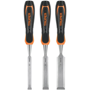 Juego de Formones 3 Piezas x100mm ComfortGrip, Truper 17759
