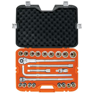 Juego de 24 piezas en Milimetrico, encastre 3/4", en acero al cromo vanadio, JD-3/4X24M 13874 Truper