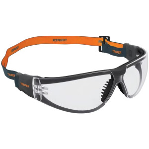 Lentes de seguridad transparente con banda elastica UV Active, Truper 15304