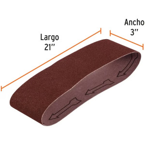 Lijas de Banda G40 3x21" x5u OAluminio Truper 15777
