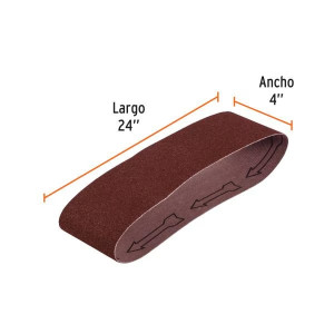 Lijas de Banda G36 4x24" x5u OAluminio Truper 15823