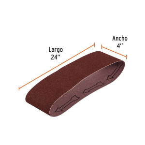 Lijas de Banda G40 4x24" x5u OAluminio Truper 15834