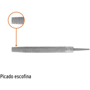 Lima Escofinas Media Caña Bastardas 8" Ancho 13/16" Espesor 1/4", Sin Mango, Para desbastar madera, LES-8 15205 Truper