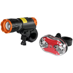 Linternas para Bicicleta 100 Lumenes Delantera y Trasera 5AAA, Truper 16798