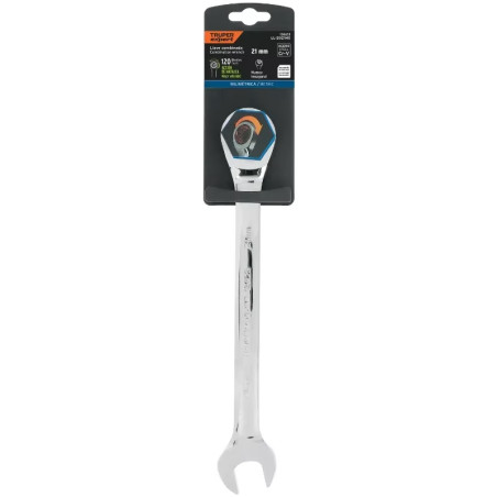 Llave Boca Mixta Ratchet 21mm ACrVanadio Truper 13623