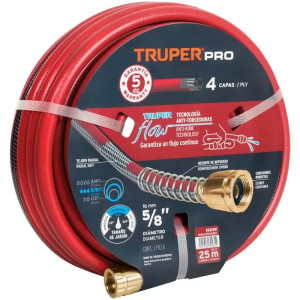 Mangueras 5/8" x25m 4capas SReforzada ConexionesMetalicas Truper 16039