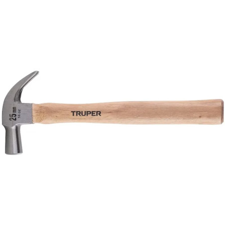 Martillo 14oz uña curva Cabeza Conica Pulidos, Boca25mm Mango13", MAC-25 10558 Truper
