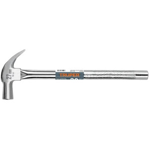Martillo Pulido uña curva Cabeza Conica 16oz, Cara 27mm, Mango 15" Tubular Antiderrapante, MAC-27T 10914 Truper