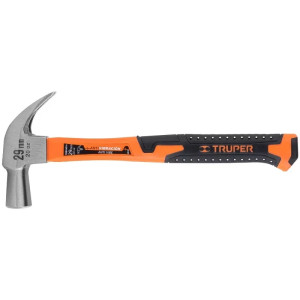 Martillo 20oz uña curva Cabeza Conica Pulidos, Boca29mm Mango13" de Fibra de Vidrio, MAC-29F 10852 Truper