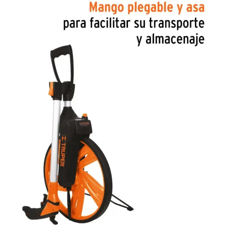 Odometro con freno, Rueda de 12", Contador Automatico Metros Decimetros, Cuerpo ABS Facil Manejo, ODM-12 15831 Truper