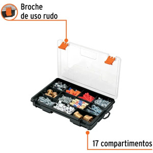 Organizador reforzado de Plastico 9", 11 Compartimientos, Largo 9", Ancho 5 3/4", Alto 1 1/2", ORG-11 10035 Truper