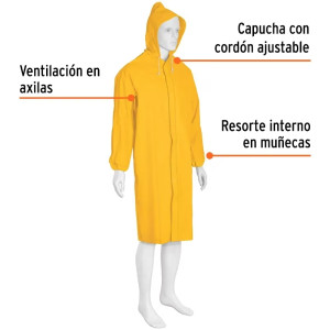 Capotines 100% PVC Talla XG, Espesor 0.35mm, resorte interno en muñecas, IMPER-XG 14416 Truper