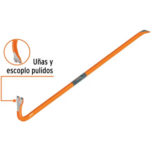 Pata de Cabra, Seccion Hexagonal, Diametro 3/4" Largo 90cm Peso 2.4kg,uña saca clavos y escoplos pulidos, BU-90 10862 Truper 