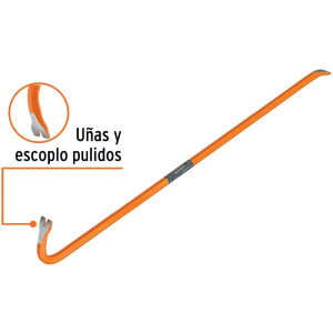 Pata de Cabra, Seccion Hexagonal, Diametro 3/4" Largo 105cm Peso 2.7kg,uña saca clavos y escoplos pulidos, BU-105 19633 Truper 