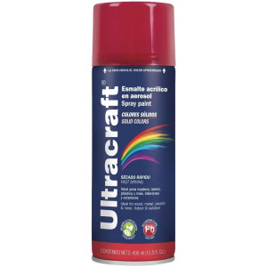 Pintura en Spray Ultracraft Rojo Fuego, 400ml, secado rapido libre de Plomo, PA-RF-U 40031 Truper