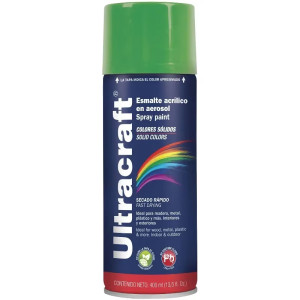 Pintura en Spray Ultracraft Verde Irlandes, 400ml, secado rapido libre de Plomo, PA-VI-U 40026 Truper