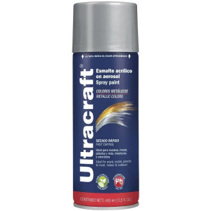 Pintura en Spray Ultracraft Aluminio Metalico, 400ml, secado rapido libre de Plomo, PA-AL-U 40030 Truper