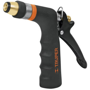 Pistola de Riego 2 Funciones Metalica Boquilla Regulable, Resorte inoxidable, Clip par Flujo continuo, PR-202 18476 Truper