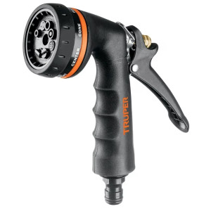 Pistola de Riego 8 Funciones Metalica Resorte inoxidable, Clip par Flujo continuo, PR-208 18477 Truper