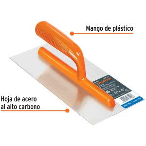 Plancha de Empastar Lisas 11 x 5 Pulgadas, Uso Profesional, 6 Remaches Mango de Plastico, LLP-6L 15412 Truper