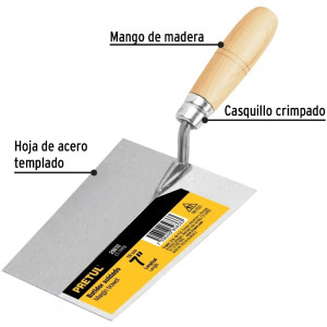 Plancha de Batir 7", en acero al medio carbono, para Albañaleria, CT-7PPB 20610 Pretul