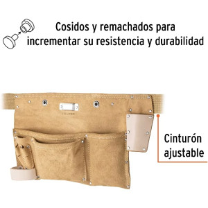 Portaherramientas 9 Compartimientos Carnaza con Cinturon, Truper 11534