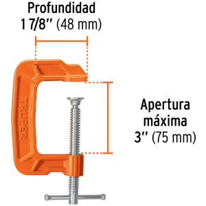 Prensa de hierro Nodular 3", Manija deslizante en T, uso general, PNT-3 17660 Truper