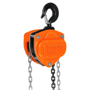 Tecle Industrial 1 Toneladas, Doble Trinquete, Mecanismo de triple engranaje, Peso 12.3kg, POL-1 16824 Truper