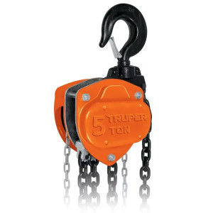 Tecle Industrial 5 Toneladas, Doble Trinquete, Mecanismo de triple engranaje, Peso 37kg, POL-5 16828 Truper