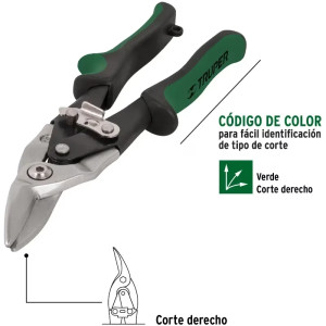 Tijera de Aviacion 9 1/2" CDERECHO, acero al medio carbono, Truper 18535