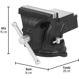Tornillo de Banco Industrial Ancho de Mordaza 5", Apertura Max 5" Peso 7.4kg, TB-5P 26042 Pretul