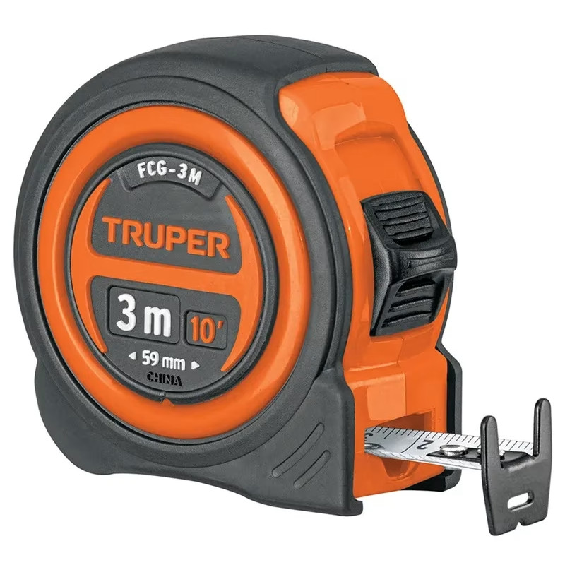 Wincha Flexometro Compactas 3M con TPR, cinta medicion ambos lados, carcasa ABS, FCG-3M 12771 Truper
